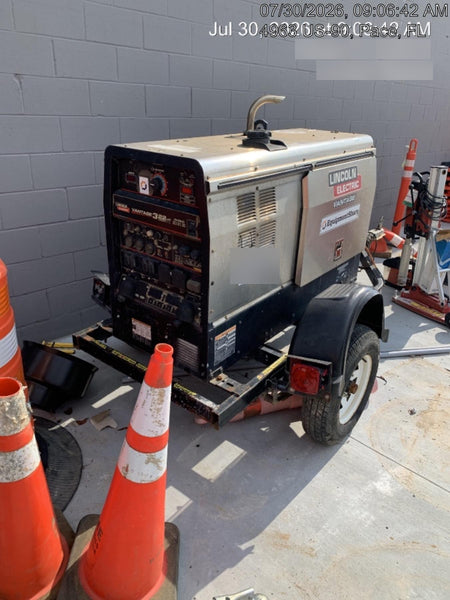 2019 Lincoln Electric Vantage 322 Ready-Pak 3, Two Wheel Trailer, Fender and Light Kit, Cable Rack
