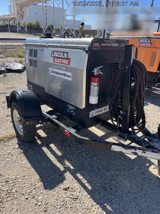 2019 Lincoln Electric Vantage 322 Ready-Pak 3, Two Wheel Trailer, Fender and Light Kit, Cable Rack