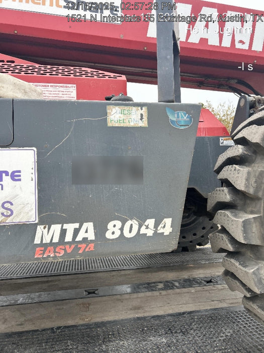 2018 Manitou MTA8044 MTA 8044 - 74 HP T4, Canopy, Worklights/Strobe, Beacon, 66" Carriage, 48" Forks, Solid Tires, Lift Hook, Aux Hydraulics