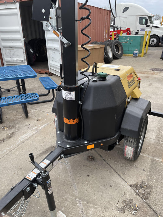 2022 Allmand NLV3GR (4) LED Light Fixture 350W, 23' Vertical Mast, 3kW Prime, Towable, Deep Sea L401, Leveling Jacks, Yanmar T4F 5.8hp