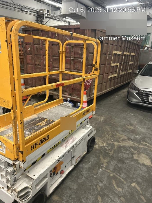 Custom Equipment HB-1430 <ul>
 <li>Hy-Brid Scissor Lift</li>
  <li>Platform capacity up to 670 lbs.</li>
  <li>Working height up to 20 ft</li>
  <li>Weighs under 1,700 lbs.</li>
  <li>Non-marking wheels </li>
</ul>