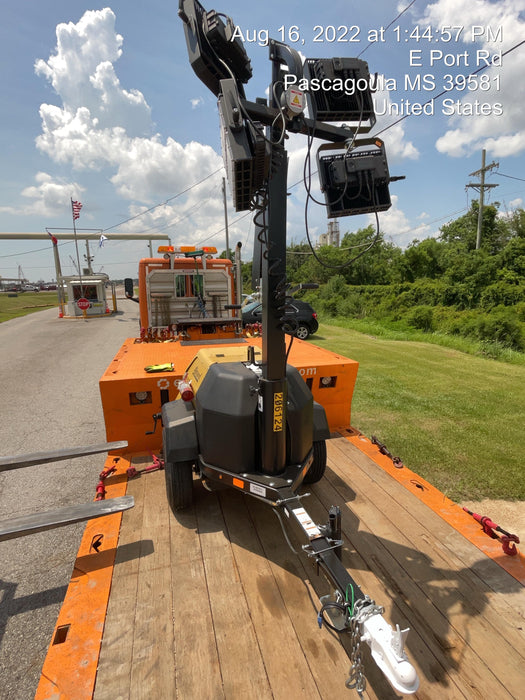 2022 Allmand NLV3GR (4) LED Light Fixture 350W, 23' Vertical Mast, 3kW Prime, Towable, Deep Sea L401, Leveling Jacks, Yanmar T4F 5.8hp