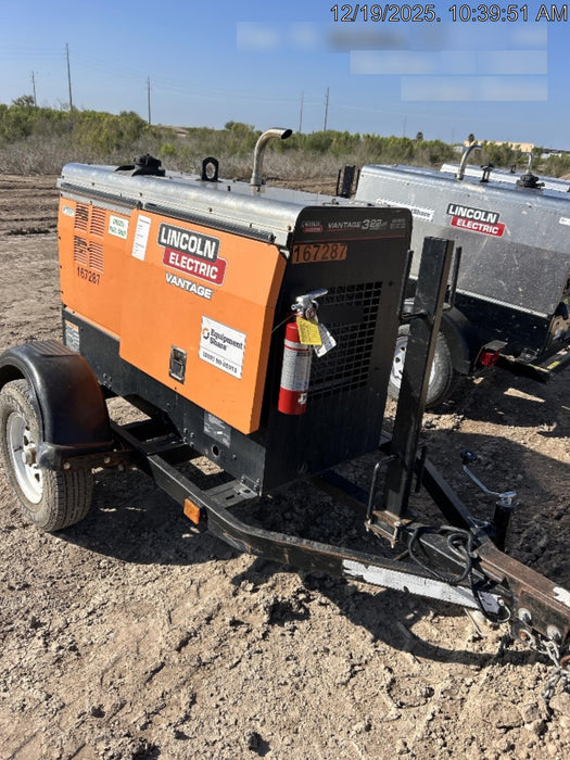 2021 Lincoln Electric Vantage 322 Vantage 322 Ready Pak 3 w/ Decals, ORANGE (includes trailer, cable rack, fender light kit) NO Telematics