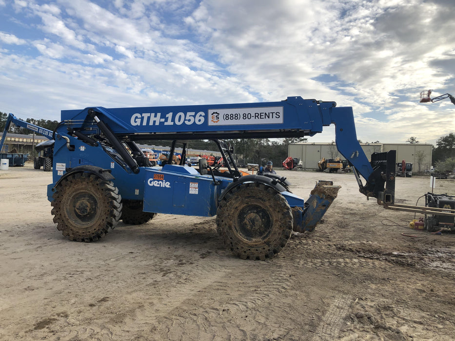 2019 Genie GTH-1056 Canopy, Solid RT Tires, LED Work Lights, Beacon 60" QA Carriage, 60" Forks