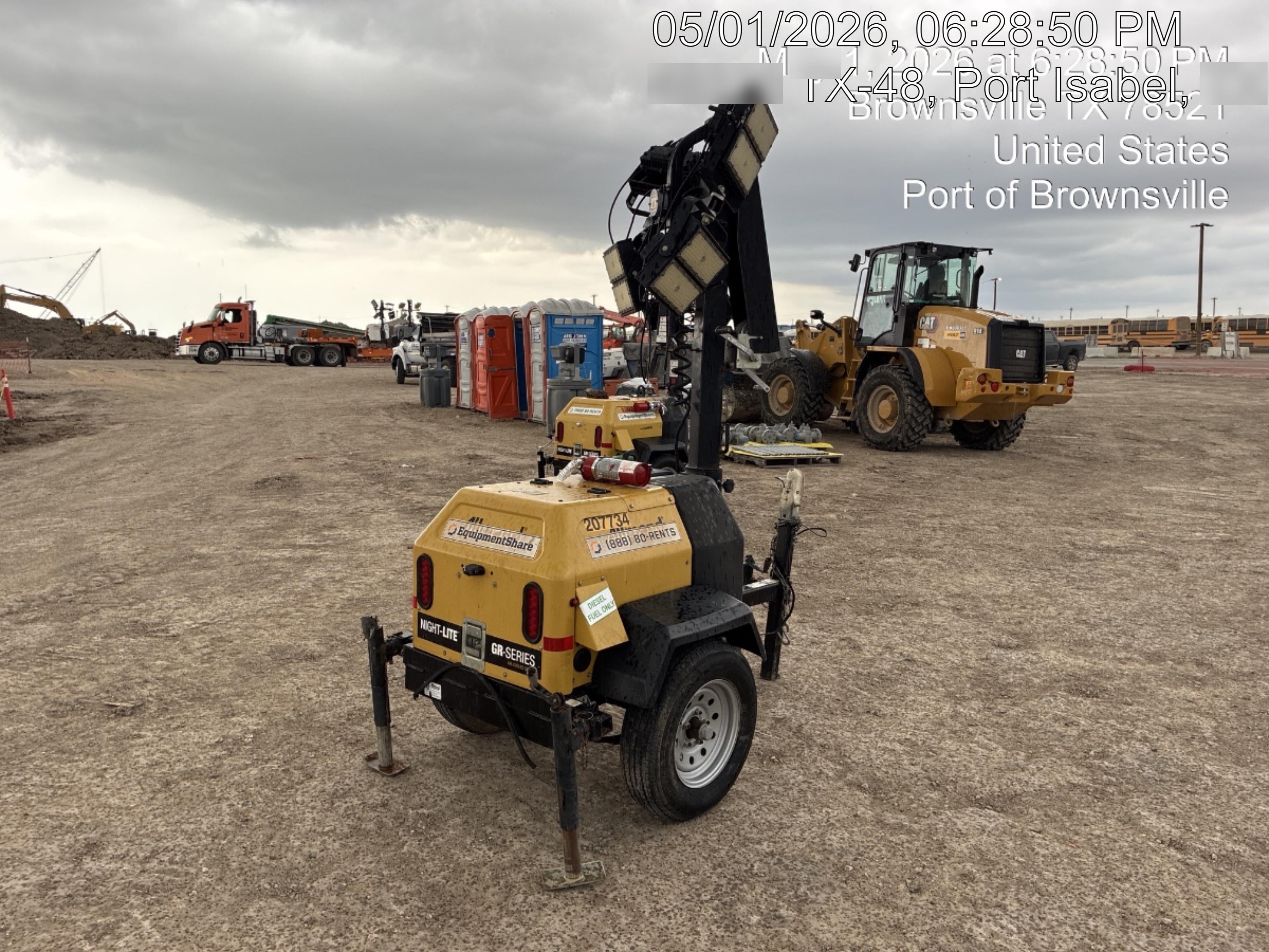 2022 Allmand NLV3GR (4) LED Light Fixture 350W, 23' Vertical Mast, 3kW Prime, Towable, Deep Sea L401, Leveling Jacks, Yanmar T4F 5.8hp