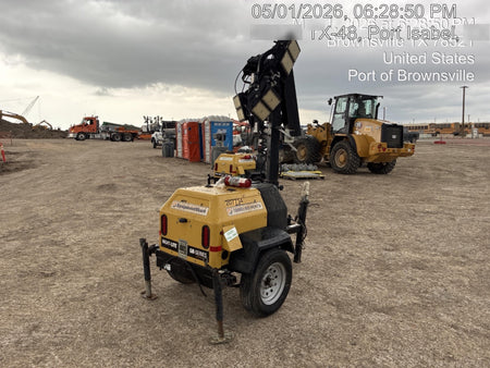 2022 Allmand NLV3GR (4) LED Light Fixture 350W, 23' Vertical Mast, 3kW Prime, Towable, Deep Sea L401, Leveling Jacks, Yanmar T4F 5.8hp