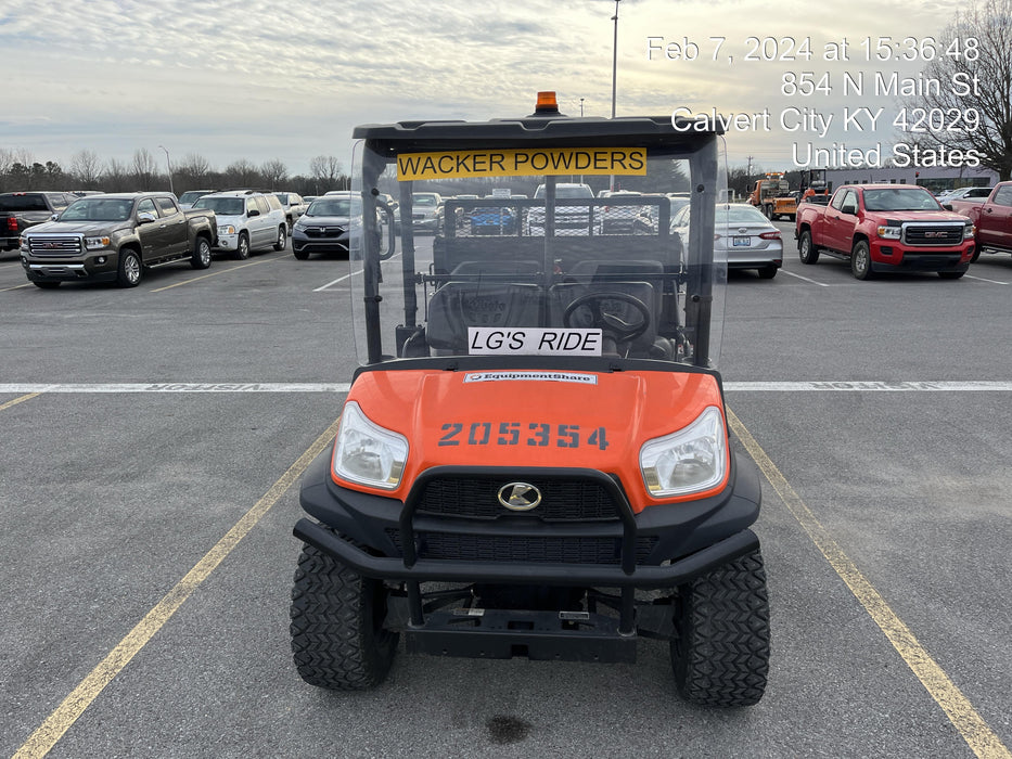 2022 Kubota RTV-X1140W-H Plastic Canopy, Windshield Acrylic Clear, LED Strobe Light, Wire Harness Kit, Back up Alarm