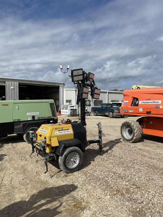 2022 Allmand NLV3GR (4) LED Light Fixture 350W, 23' Vertical Mast, 3kW Prime, Towable, Deep Sea L401, Leveling Jacks, Yanmar T4F 5.8hp