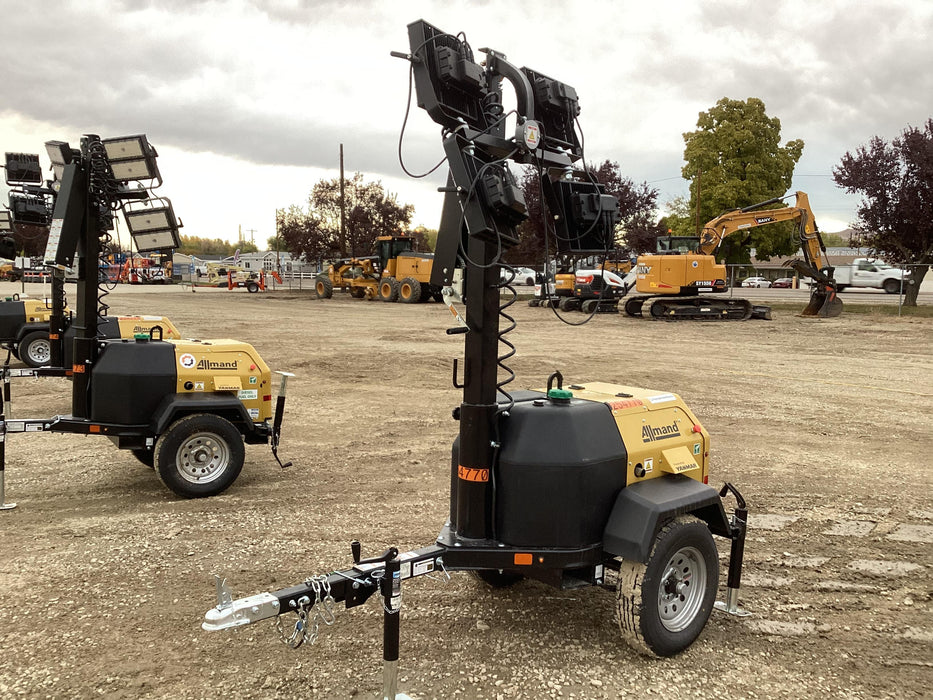 2022 Allmand NLV3GR (4) LED Light Fixture 350W, 23' Vertical Mast, 3kW Prime, Towable, ES Decals, T3