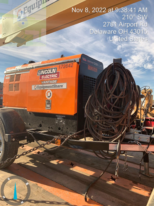 2021 Lincoln Electric Vantage 322 Vantage 322 Ready Pak 3 w/ Decals, ORANGE (includes trailer, cable rack, fender light kit) NO Telematics