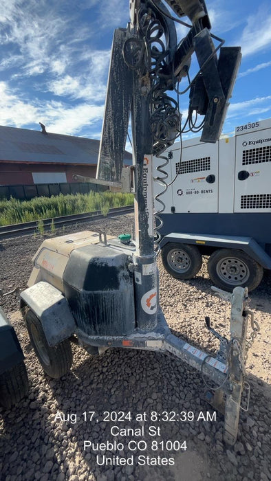 2022 Allmand NLV3GR (4) LED Light Fixture 350W, 23' Vertical Mast, 3kW Prime, Towable, ES Decals, T3