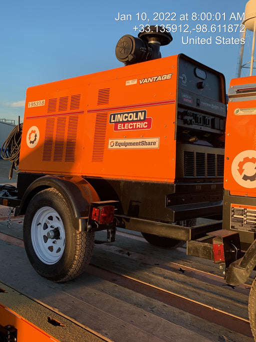 2021 Lincoln Electric Vantage 549X Ready Pak 3, ORANGE (includes trailer, cable rack, fender light kit)