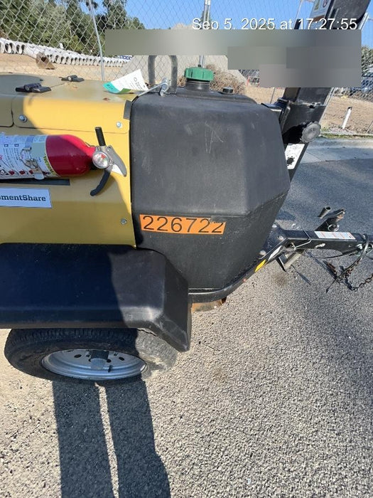 2022 Allmand NLV3GR (4) LED Light Fixture 350W, 23' Vertical Mast, 3kW Prime, Towable, Deep Sea L401, Leveling Jacks, Yanmar T4F 5.8hp