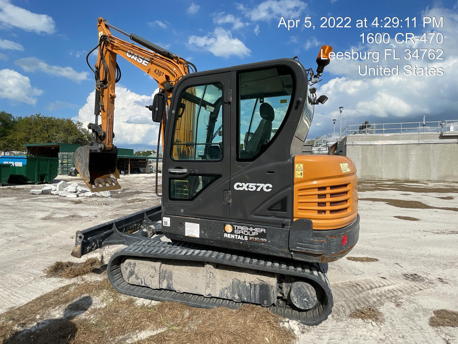 2018 Case CX57C CLOSED CAB A/C, LONG ARM, RUBBER TRACKS, AUX HYD