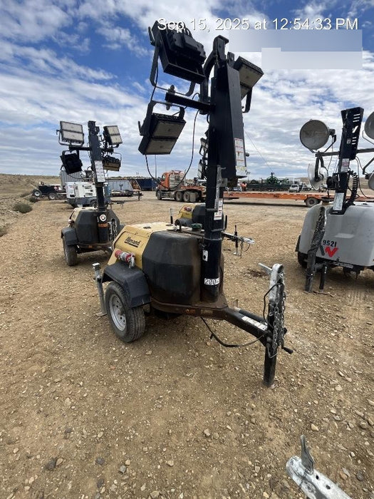 2022 Allmand NLV3GR (4) LED Light Fixture 350W, 23' Vertical Mast, 3kW Prime, Towable, Deep Sea L401, Leveling Jacks, Yanmar T4F 5.8hp