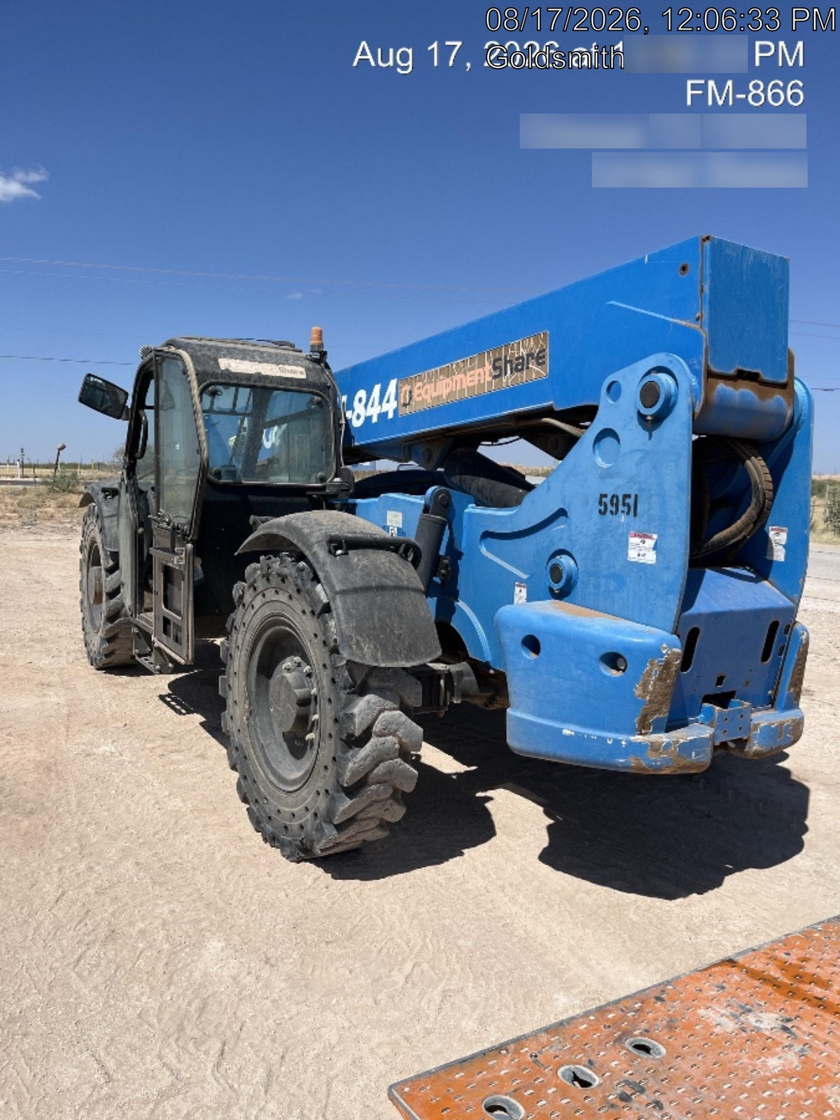 2017 Genie GTH-844 Genie GTH-844, Solid Tires, 60" carriage/forks, Full Cab, Work Lights