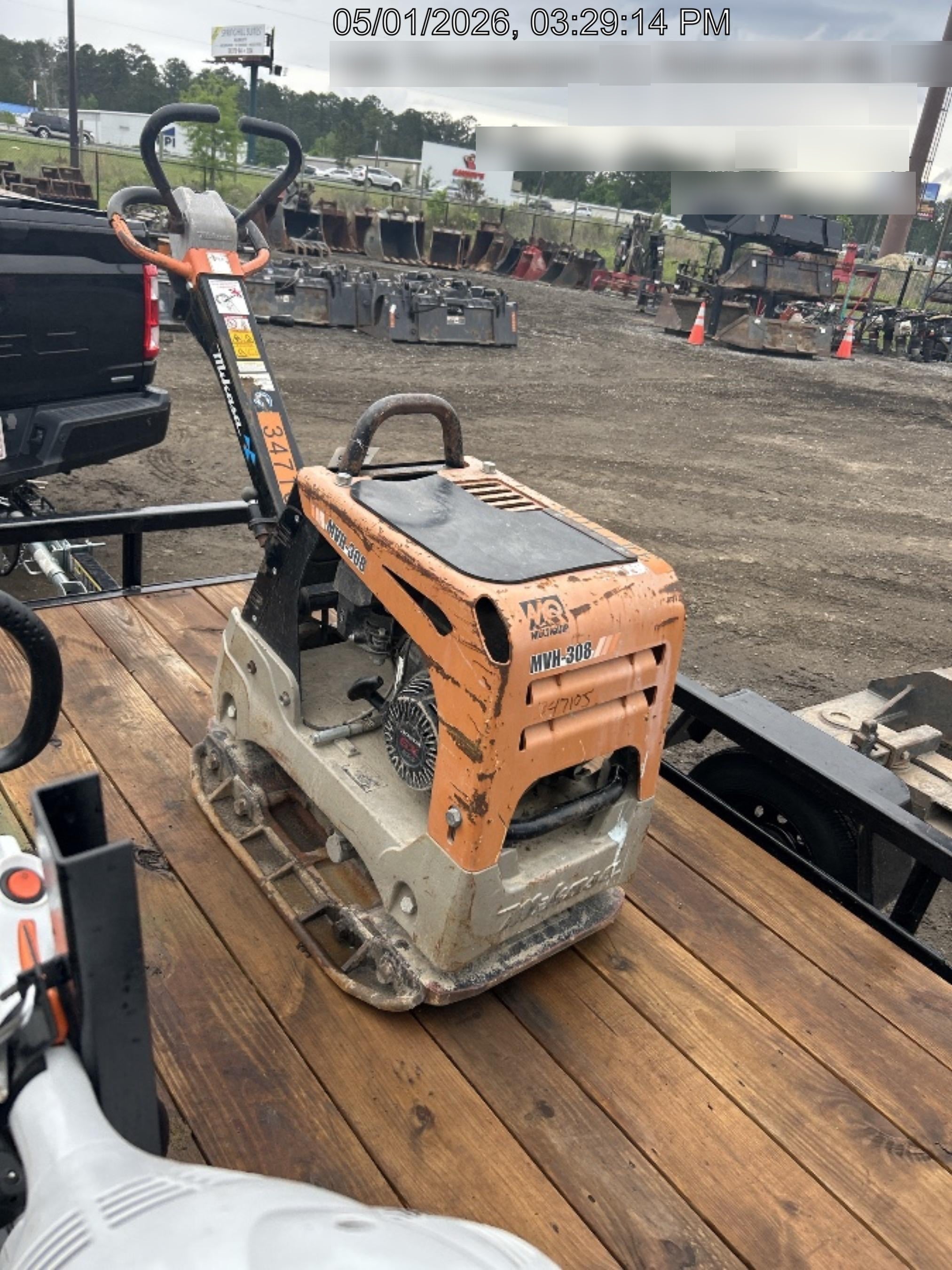 2023 Multiquip MV308GH Honda GX270, 18" Plate, Tachometer