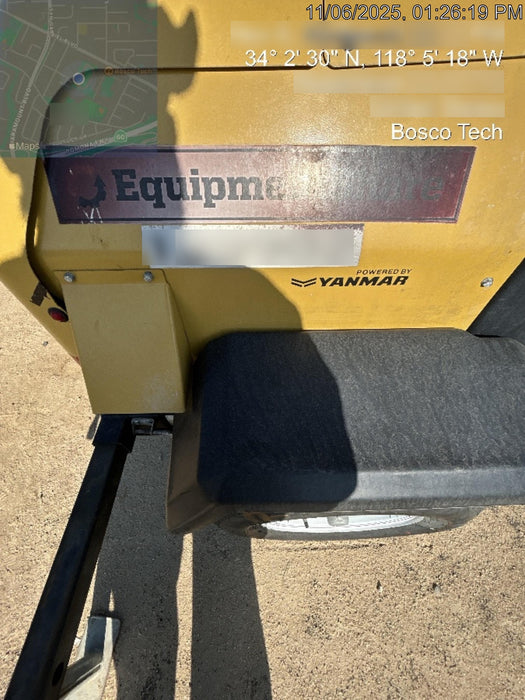 2021 Allmand NLV3GR (4) LED Light Fixture 350W, 23' Vertical Mast, 3kW Prime, Towable, Deep Sea L401, Leveling Jacks, Yanmar T4F 5.8hp