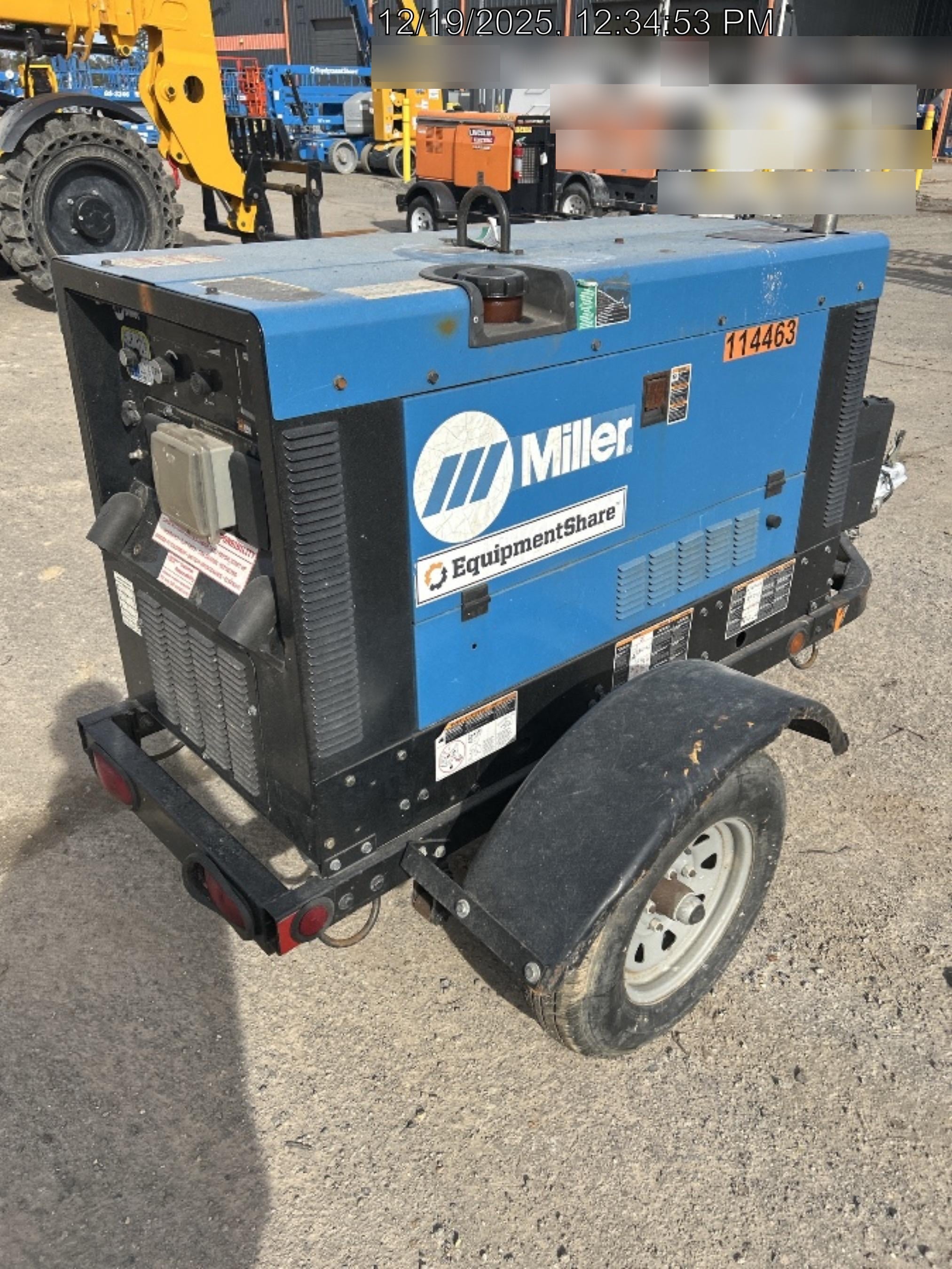 2020 Miller Electric BIG BLUE 400 Trailer Mounted Welder