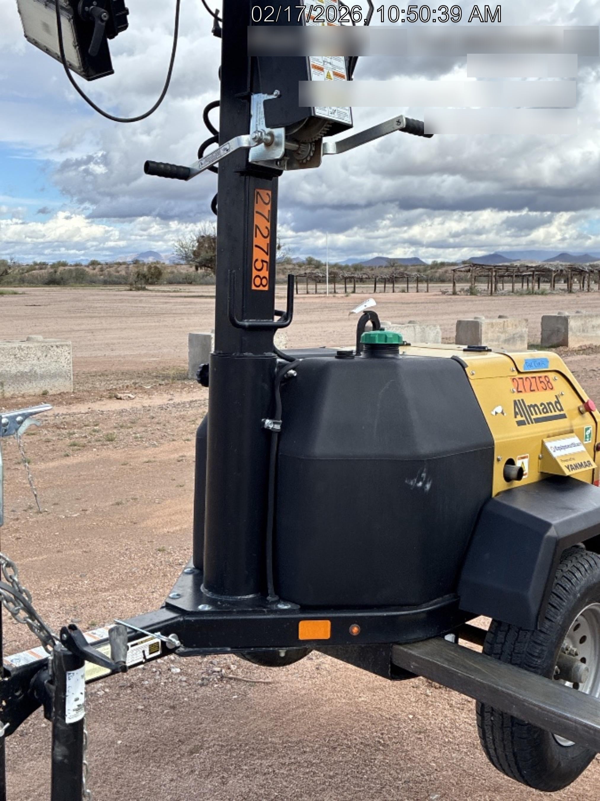 2022 Allmand NLV3GR (4) LED Light Fixture 350W, 23' Vertical Mast, 3kW Prime, Towable, ES Decals, T3