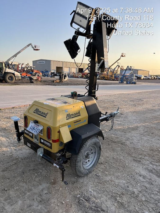 2022 Allmand NLV3GR (4) LED Light Fixture 350W, 23' Vertical Mast, 3kW Prime, Towable, ES Decals, T3