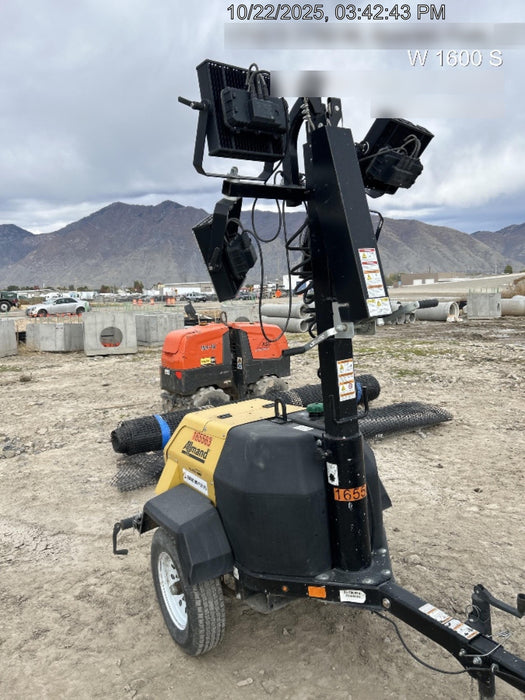 2021 Allmand NLV3GR (4) LED Light Fixture 350W, 23' Vertical Mast, 3kW Prime, Towable, Deep Sea L401, Leveling Jacks, Yanmar T4F 5.8hp