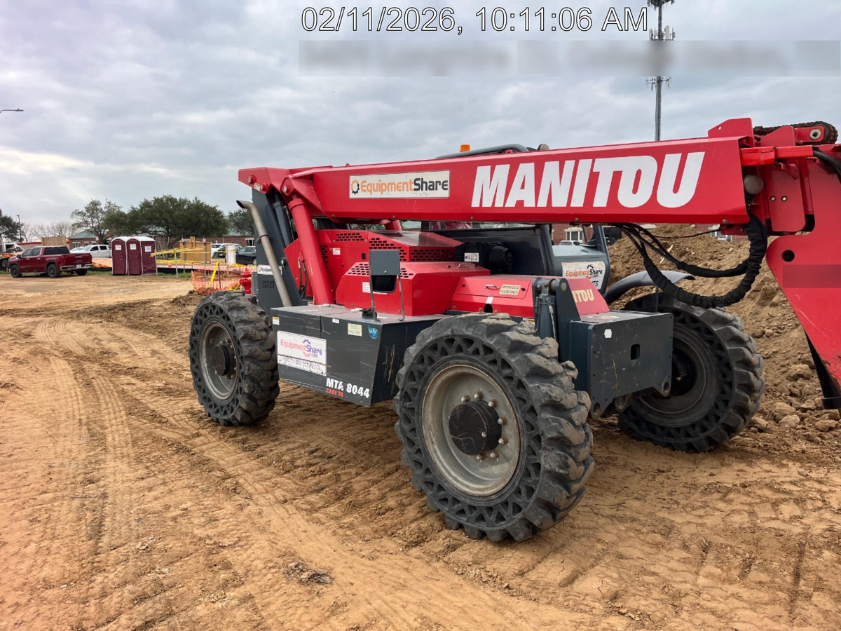 2018 Manitou MTA8044 MTA 8044 - 74 HP T4, Canopy, Worklights/Strobe, Beacon, 66" Carriage, 48" Forks, Solid Tires, Lift Hook, Aux Hydraulics