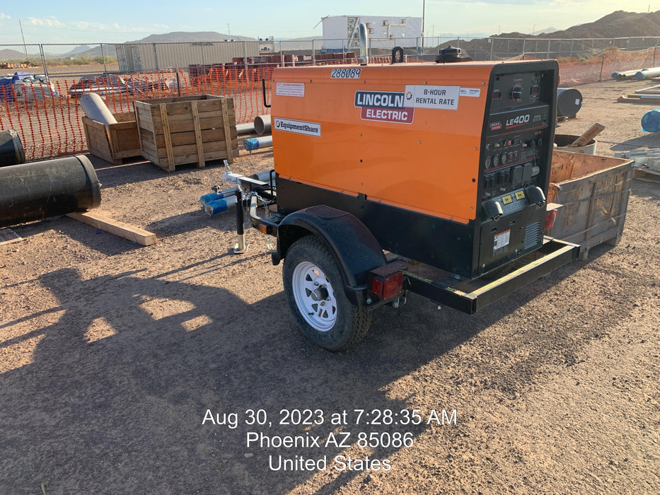 2023 Lincoln Electric LE400 Kubota V1505, Trlr, Cable Rack, Light Kit, ES Decals, T3