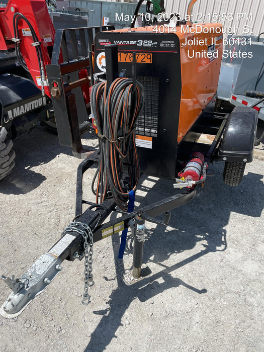 2021 Lincoln Electric Vantage 322 Vantage 322 Ready Pak 3 w/ Decals, ORANGE (includes trailer, cable rack, fender light kit) NO Telematics