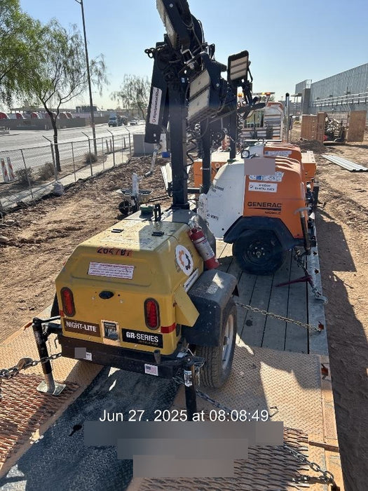 2022 Allmand NLV3GR (4) LED Light Fixture 350W, 23' Vertical Mast, 3kW Prime, Towable, ES Decals, T3