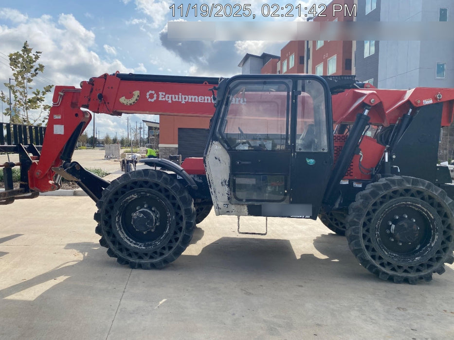 2019 Manitou MTA10055 Cab/Heat/Air, 120 HP, Solid Tires, Work Lights, Lift Hook, Auxiliary Hydraulics 66" Carriage and 60" Forks