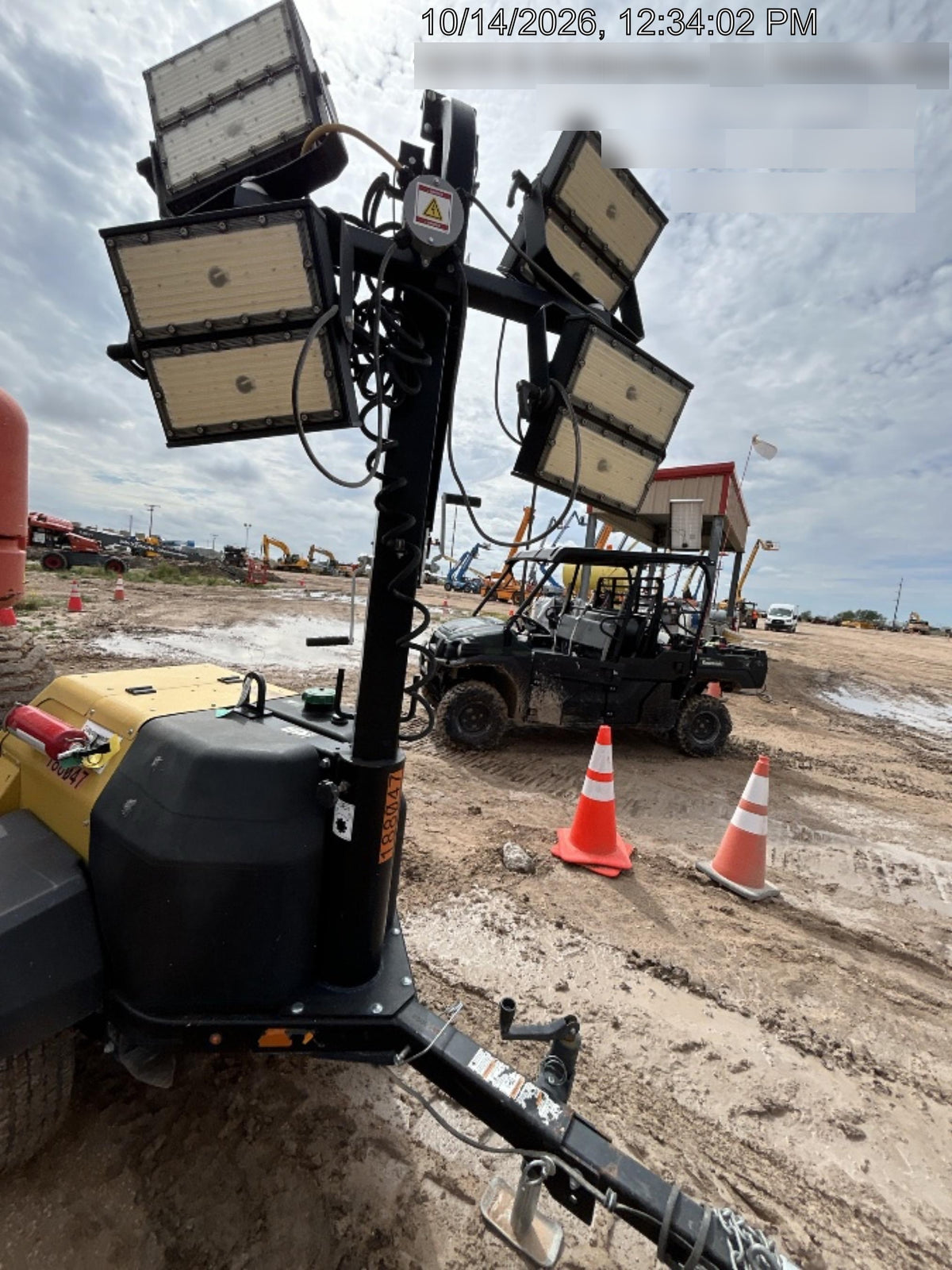 Allmand NLV3GR (4) LED Light Fixture 350W, 23' Vertical Mast, 3kW Prime, Towable, Deep Sea L401, Leveling Jacks, Yanmar T4F 5.8hp