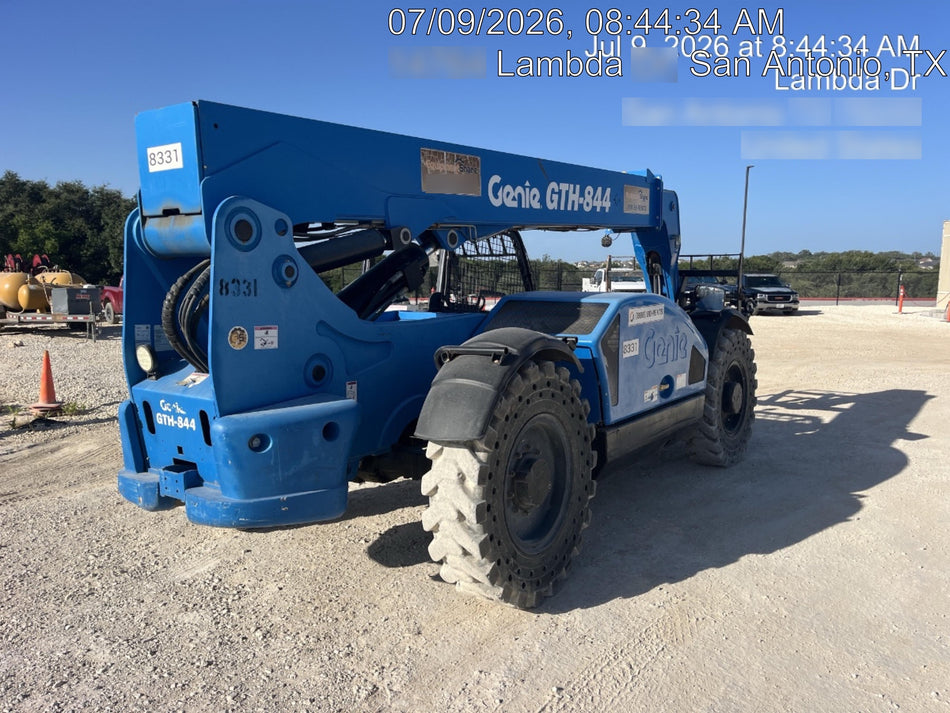2018 Genie GTH-844 Genie GTH-844D w/Open ROPS, Solid Tires, Work Light/Beacon, 60" Carriage and Forks