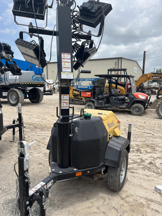 2022 Allmand NLV3GR (4) LED Light Fixture 350W, 23' Vertical Mast, 3kW Prime, Towable, Deep Sea L401, Leveling Jacks, Yanmar T4F 5.8hp