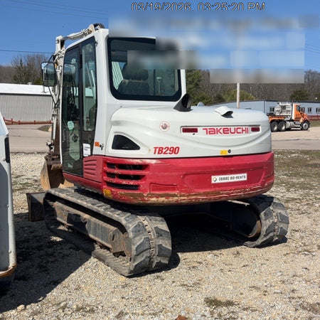 2019 Takeuchi TB290 Takeuchi TB290 Cab/Heat/AC w/Rubber Tracks, Auxiliary Hydraulics, Dozer Blade, Manual QC, 18/24/36" Buckets, Hydraulic Thumb Installed