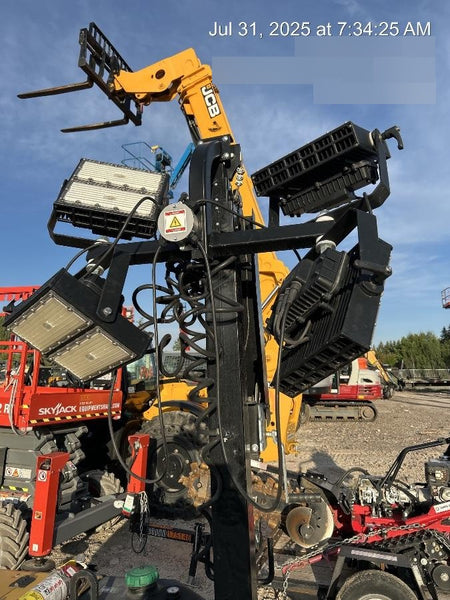 2021 Allmand NLV3GR (4) LED Light Fixture 350W, 23' Vertical Mast, 3kW Prime, Towable, Deep Sea L401, Leveling Jacks, Yanmar T4F 5.8hp