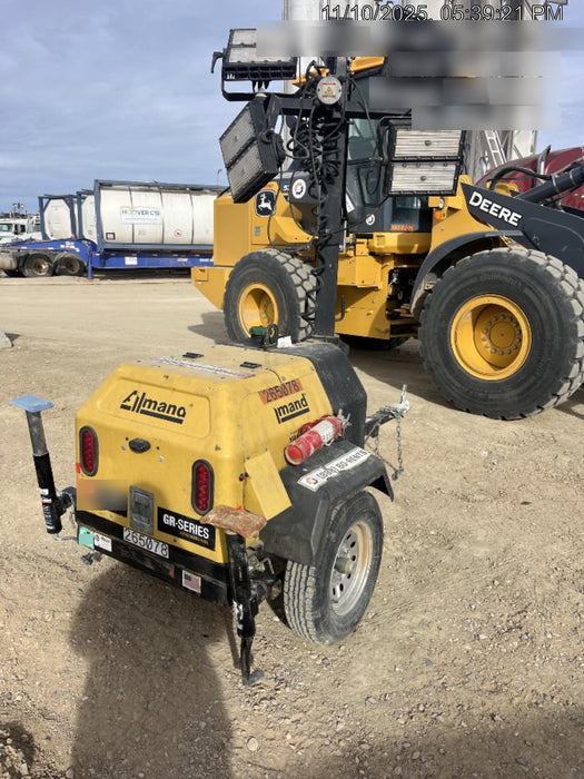 2022 Allmand NLV3GR (4) LED Light Fixture 350W, 23' Vertical Mast, 3kW Prime, Towable, ES Decals, T3