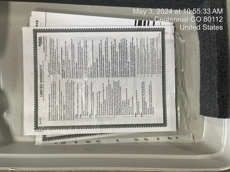 2022 LINCOLN ELECTRIC Invertec V155-S