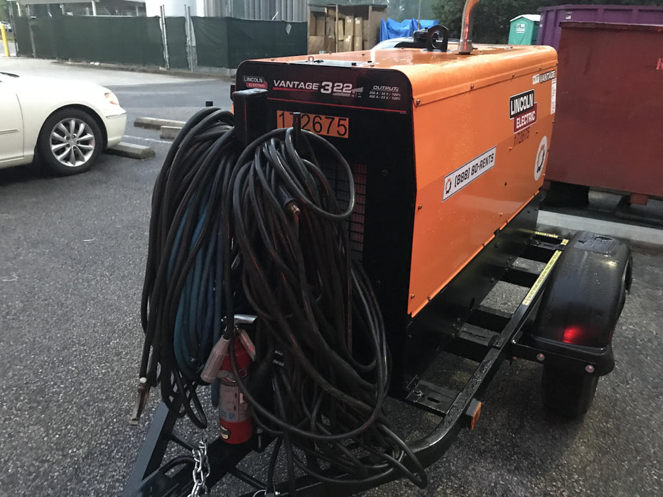 2021 Lincoln Electric Vantage 322 Vantage 322 Ready Pak 3 w/ Decals, ORANGE (includes trailer, cable rack, fender light kit) NO Telematics