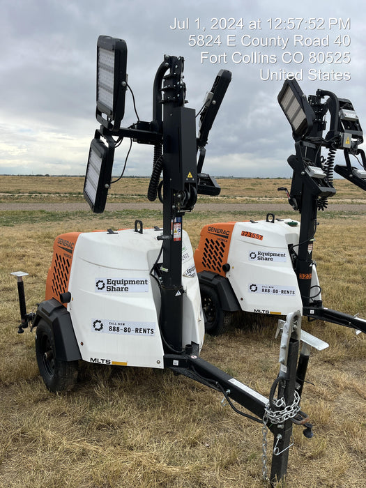 2024 Generac MLT2 Diesel, Flex Switch 120V Input, Powerzone Controller, 
(4) 320W LED Lights, 4kW Generator, 39.9 Gal Fuel Tank, 2" Ball, T3