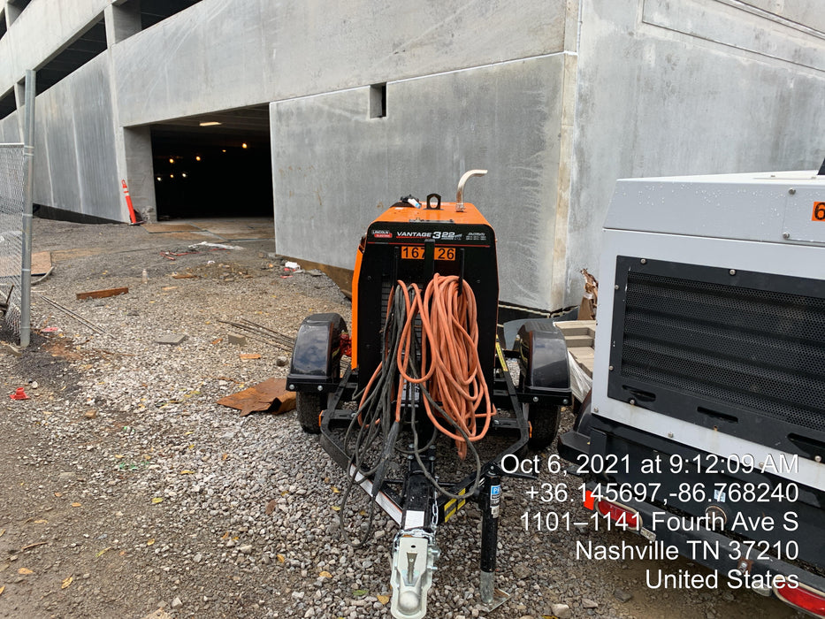 2021 Lincoln Electric Vantage 322 Vantage 322 Ready Pak 3 w/ Decals, ORANGE (includes trailer, cable rack, fender light kit) NO Telematics