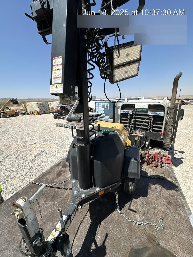 2022 Allmand NLV3GR (4) LED Light Fixture 350W, 23' Vertical Mast, 3kW Prime, Towable, Deep Sea L401, Leveling Jacks, Yanmar T4F 5.8hp