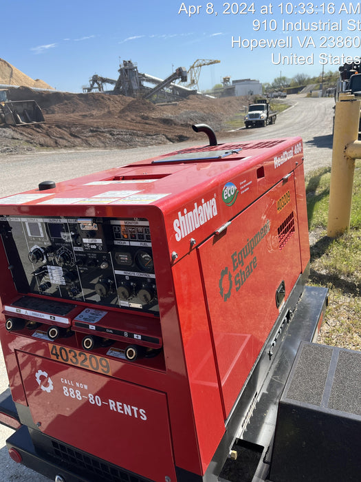 2024 Shindaiwa DGW400MDL Kubota D902 Engine, 23 HP, Dual Op Welder, Wire, Arc, Droop Stick, Tig, and CC Stick Functionality, Simulphase, 3 Phase and 1 Phase Gen Output, Single Axle NB Trlr, Slr Trckl Chrg 12V 12W, Fire Ext