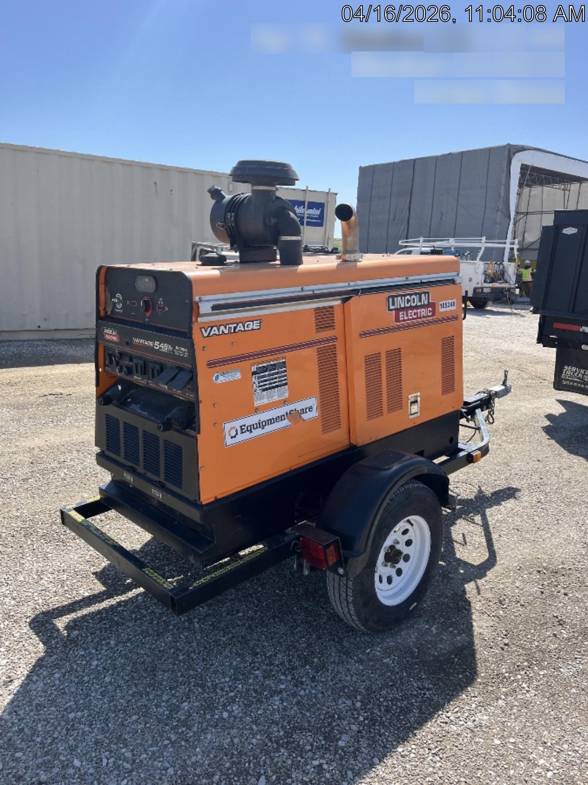2021 Lincoln Electric Vantage 549X Ready Pak 3, ORANGE (includes trailer, cable rack, fender light kit)