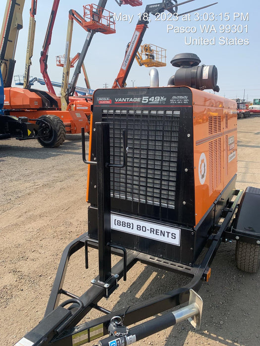 2021 Lincoln Electric Vantage 549X Ready Pak 3, ORANGE (includes trailer, cable rack, fender light kit)