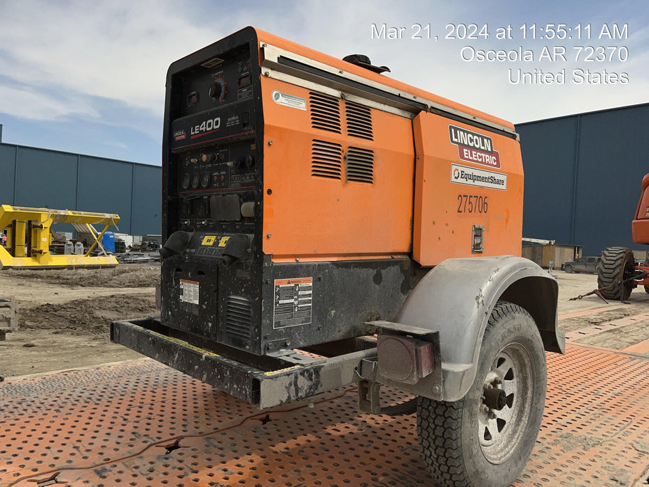 2023 Lincoln Electric LE400 Kubota V1505, Trlr, Cable Rack, Light Kit, ES Decals, T3