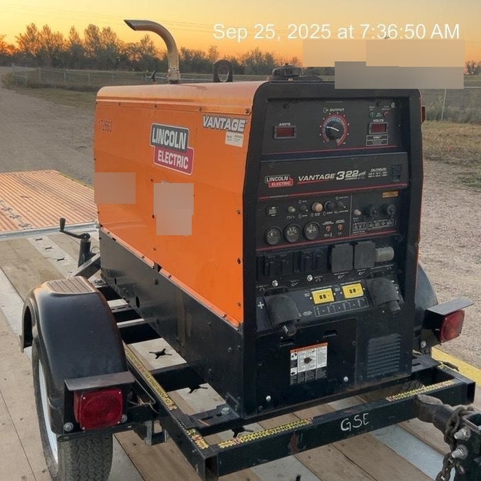2021 Lincoln Electric Vantage 322 Vantage 322 Ready Pak 3 w/ Decals, ORANGE (includes trailer, cable rack, fender light kit) NO Telematics