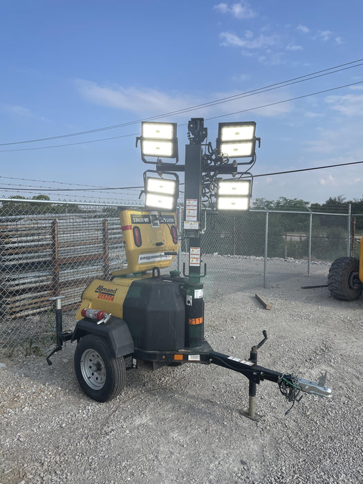 2022 Allmand NLV3GR (4) LED Light Fixture 350W, 23' Vertical Mast, 3kW Prime, Towable, Deep Sea L401, Leveling Jacks, Yanmar T4F 5.8hp