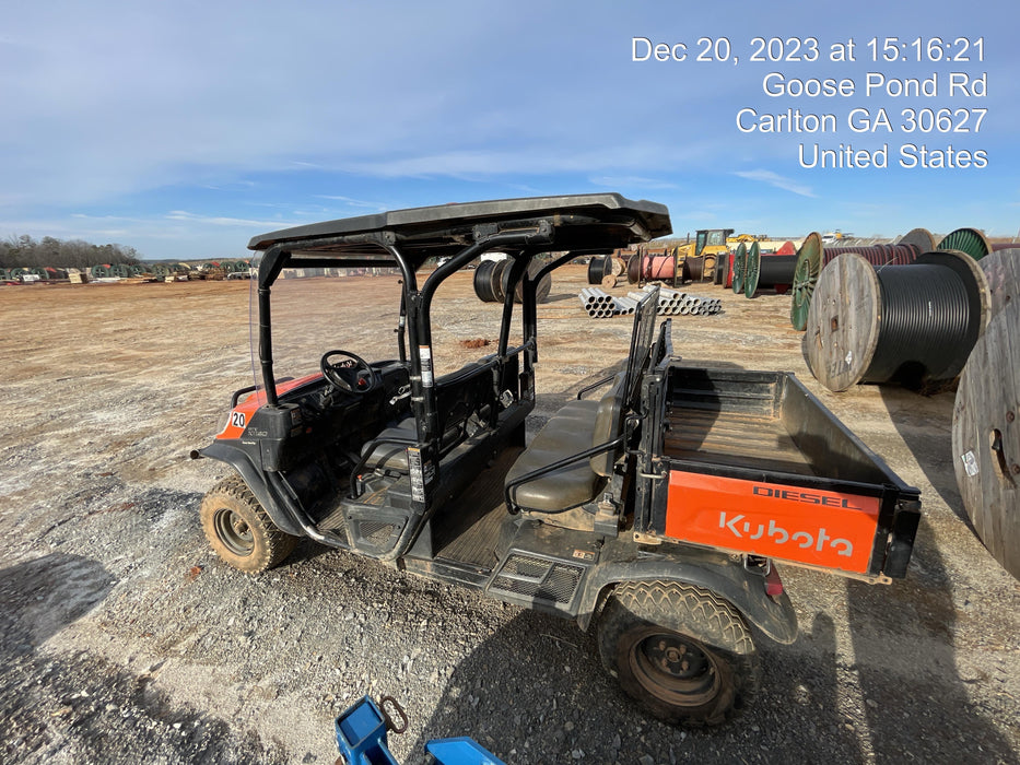 2022 Kubota RTV-X1140W-H Plastic Canopy, Windshield Acrylic Clear, LED Strobe Light, Wire Harness Kit, Back up Alarm