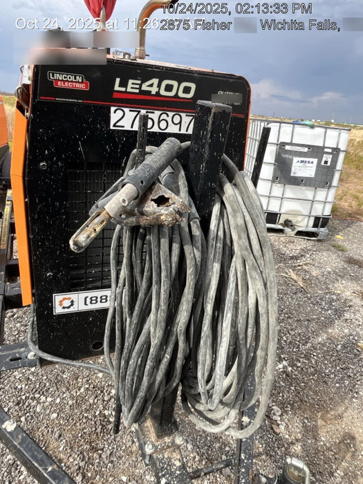 2022 Lincoln Electric LE400 Kubota V1505, Trlr, Cable Rack, Light Kit, ES Decals, T3